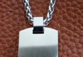 Men’s stainless steel dogtag pendant necklace