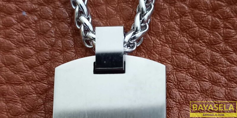 Men’s stainless steel dogtag pendant necklace