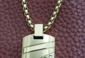 Men’s stainless steel dogtag pendant necklace