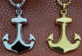 Men’s anchor stainless steel pendant necklace