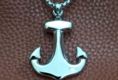 Men’s anchor stainless steel pendant necklace