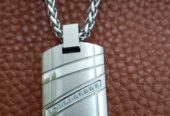 Men’s stainless steel dogtag pendant necklace