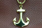 Men’s anchor stainless steel pendant necklace